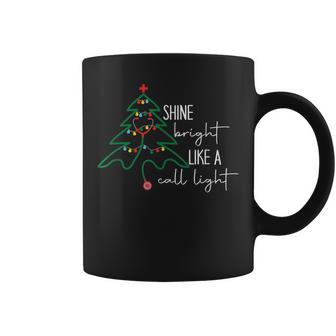 Nurse Christmas Lights Shine Bright Like A Call Light Coffee Mug - Monsterry AU