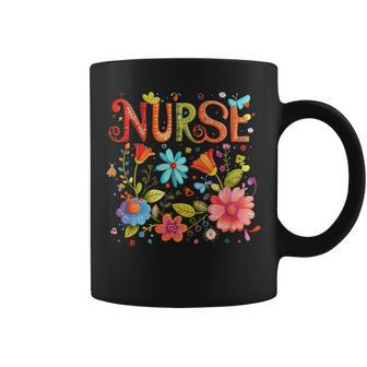 Nurse Easter Health Worker Spring Flowers Rn Coffee Mug - Thegiftio UK
