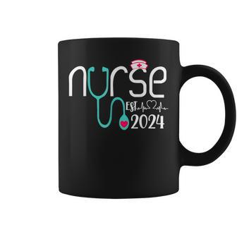 Nurse Est 2024 Rn Nursing School Graduation Graduate Bsn Coffee Mug - Thegiftio UK