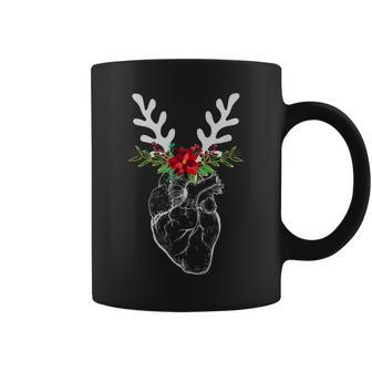Nurse Heart Anatomy Reindeer Heart Cath Lab Rn Cardiology Hu Coffee Mug - Seseable