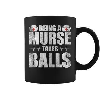 Being A Nurse Takes Balls Retrointage Männer Papa Männliche Krankenschwester Tassen - Geschenkecke