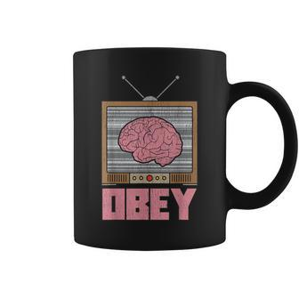 Obey Tv Brain Government Conspiracy Brainwashing Coffee Mug | Crazezy AU