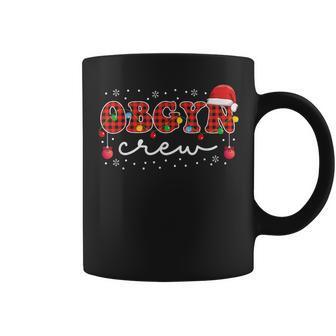 Obgyn Christmas Hat Lights Red Plaid Nurse Medical Assistant Coffee Mug | Mazezy