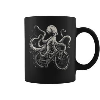 Octopus On Bicycle Cycling Squid Road Bike Cyclist Coffee Mug - Monsterry AU