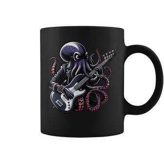 Octopus Playing Bass Guitar Octopus Electric Guitar Coffee Mug | Mazezy