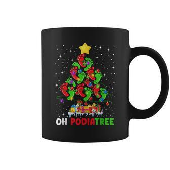 Oh Podiatree Foot Christmas Tree Xmas Lights Podiatry Coffee Mug - Monsterry AU