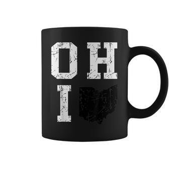 Ohio Map Oh Home Shape State Vintage Grunge Coffee Mug - Monsterry