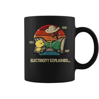 Ohm Volt Amp Electricity Explained Vintage Electrician Nerd Coffee Mug - Monsterry AU
