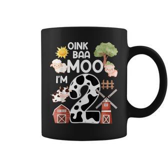 Oink Baa Moo I'm 2 Farm Theme Birthday 2 Year Old Party Coffee Mug - Monsterry CA