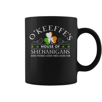 O'keeffe House Of Shenanigans Irish Family Name Coffee Mug - Seseable
