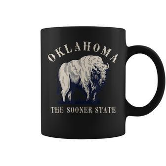 Oklahoma The Sooner State American Bison Buffalo Vintage Coffee Mug - Monsterry UK