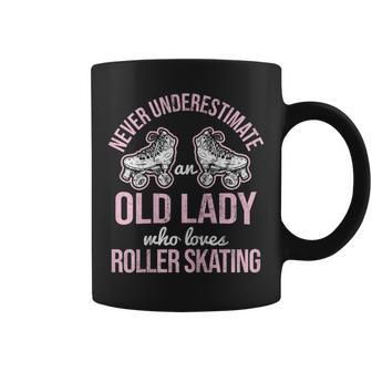 Old Lady Loves Roller Derby Roller Skating Roller Skate Coffee Mug - Thegiftio UK