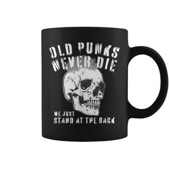 Old Punks Never Die Punk Rock Distressed Skull Coffee Mug - Thegiftio UK