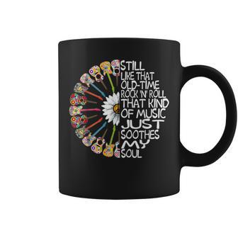 Still Like That Old Time Rock N Roll Guitar Sunflower Hippie Coffee Mug - Monsterry CA