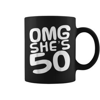 Omg She's 50Th Birthday Crew 50 Year Old Birthday Squad Coffee Mug | Mazezy