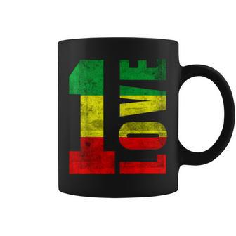 One Love Rasta Reggae Jamaican Pride Positivity Vintage Coffee Mug - Monsterry AU