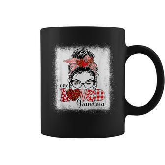 One Loved Grandma Messy Bun Valentine's Day Family Matching Coffee Mug - Monsterry AU