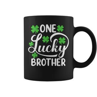 One Lucky Brother St Patrick's Day Shamrocks Coffee Mug - Monsterry