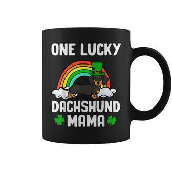 One Lucky Dachshund Mama Dog St Patrick's Day Coffee Mug | Mazezy AU