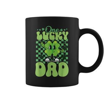 One Lucky Dad Groovy Retro Dad St Patrick's Day Coffee Mug | Mazezy UK