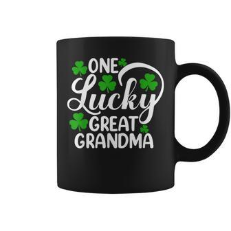One Lucky Great Grandma St Patrick's Day Shamrocks Coffee Mug - Seseable