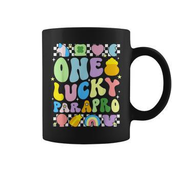 One Lucky Parapro St Patrick's Day Paraprofessional Groovy Coffee Mug - Seseable