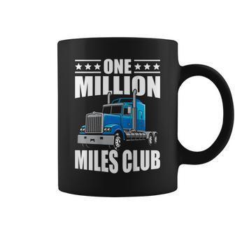 One Million Miles Club Truck Driver On Back Coffee Mug - Monsterry CA