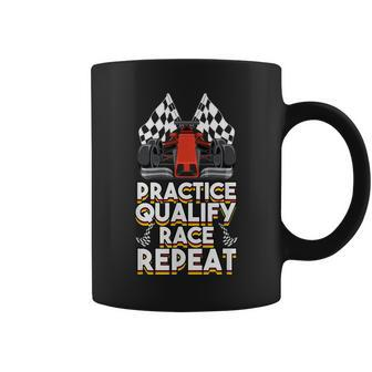 Open Wheel Formula Racing Car Practice Qualify Race Repeat Coffee Mug - Monsterry UK