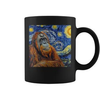 Orangutan Monkey Van Gogh Style Starry Night Coffee Mug - Thegiftio UK