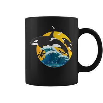 Orca Squad Whale Sunset Sea Animal Wildlife Boys & Girls Coffee Mug - Monsterry