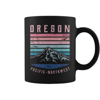 Oregon Retro Mountains Vintage Portland Home State Mountain Coffee Mug - Monsterry AU