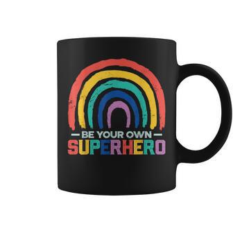 Be Your Own Superhero Colorful Rainbow Decor Motivational Coffee Mug - Monsterry AU