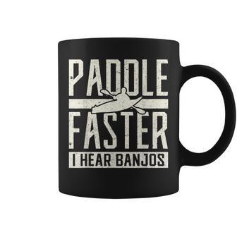 Paddle Faster I Hear Benjos Kayak Banjo Coffee Mug - Monsterry