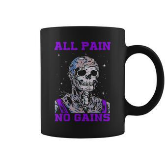 All Pain No Gains Fitness Weightlifting Bodybuilding Gym Coffee Mug - Seseable