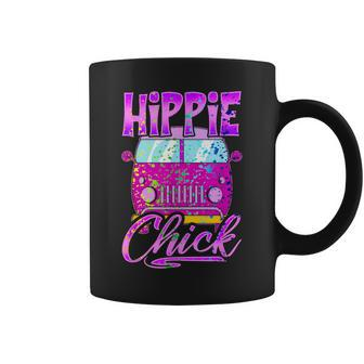 Paint Splatter Hippie Chick Retro Van Pink Love Hippy Coffee Mug - Monsterry