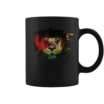 Palestine Flag And African Lion Picture Palestinian Pride Coffee Mug - Thegiftio UK
