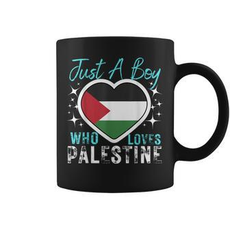 Palestine Just A Boy Who Loves Palestine Heart Flag Boys Coffee Mug - Monsterry CA