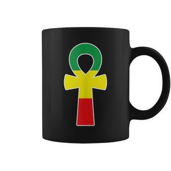 Pan African Flag Ankh Cross Black King Black Egyptian Nubian Coffee Mug - Monsterry UK