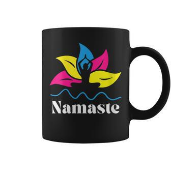 Pan Pride Subtle Pansexual Yoga Lotus Flower Namaste Yogi Coffee Mug - Monsterry DE