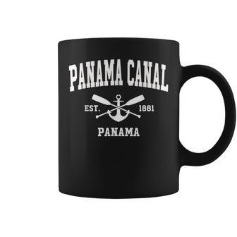 Panama Canal Vintage Crossed Oars & Boat Anchor Sports Coffee Mug - Monsterry