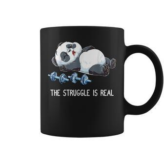 Panda The Struggle Is Real Weightlifting Fitness Gym Coffee Mug - Thegiftio UK
