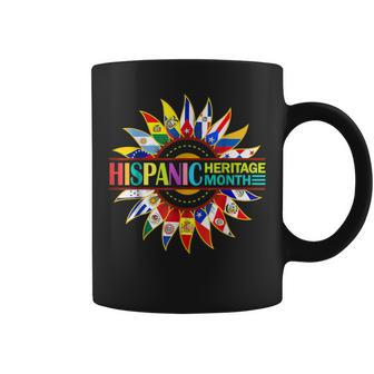 Hispanic Heritage Month Latino Countries Flags Sunflower Coffee Mug | Crazezy