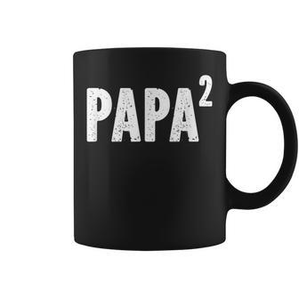 Papa 2 Papa Squared For Grandpa From Granddaughter Grandson Coffee Mug - Seseable