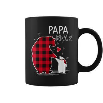 Papa Bear Christmas Pajama Red Plaid Family Coffee Mug - Thegiftio UK
