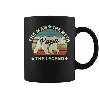 Papa Bear For Father's Day The Man Myth Legend Coffee Mug - Monsterry
