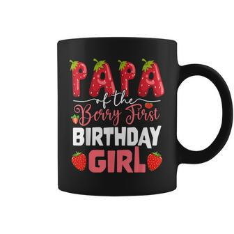 Papa Of The Berry First Birthday Of Girl Strawberry Dad Coffee Mug - Seseable