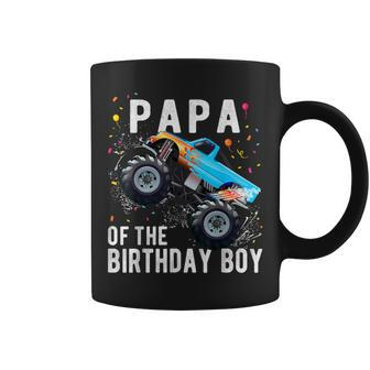 Papa Of The Birthday Boy Monster Truck Family Matching Coffee Mug - Monsterry AU