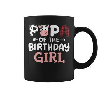 Papa Of The Birthday Girl Cow Farm Party Matching Family Coffee Mug | Seseable CA