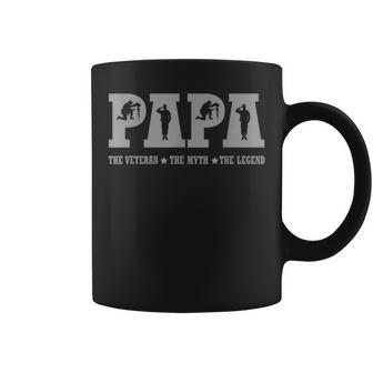 Papa Dad Veteran Myth Legend Hero Father's Day 2023 Grandpa Coffee Mug - Monsterry