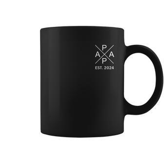 Papa Est 2024 Promoted To Grandpa First Time Fathers Day Men Coffee Mug - Monsterry DE